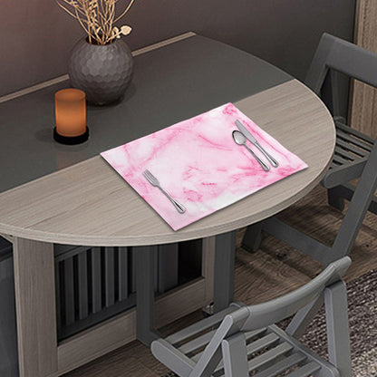 White Pink Marble Print Placemat