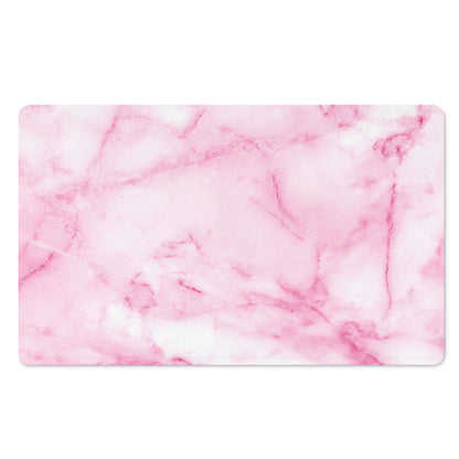 White Pink Marble Print Polyester Doormat