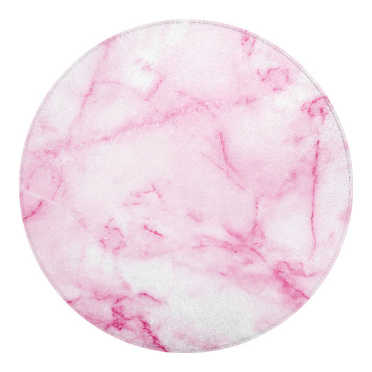 White Pink Marble Print Round Blanket