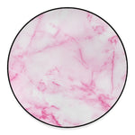 White Pink Marble Print Round Floor Mat