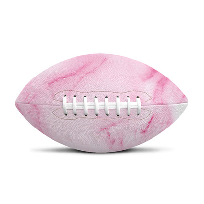 White Pink Marble Print Rugby Ball