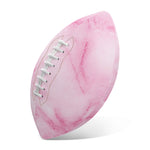 White Pink Marble Print Rugby Ball