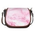 White Pink Marble Print Saddle Bag