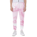 White Pink Marble Print Joggers