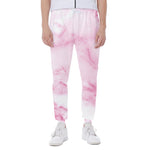 White Pink Marble Print Scuba Joggers