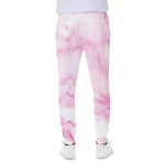 White Pink Marble Print Scuba Joggers