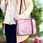 White Pink Marble Print Shoulder Strap Bible Bag