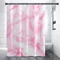 White Pink Marble Print Shower Curtain
