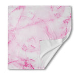 White Pink Marble Print Silk Bandana