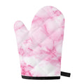 White Pink Marble Print Single Oven Mitt