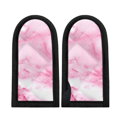 White Pink Marble Print Skillet Handle Cover