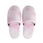 White Pink Marble Print Slippers