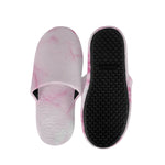 White Pink Marble Print Slippers