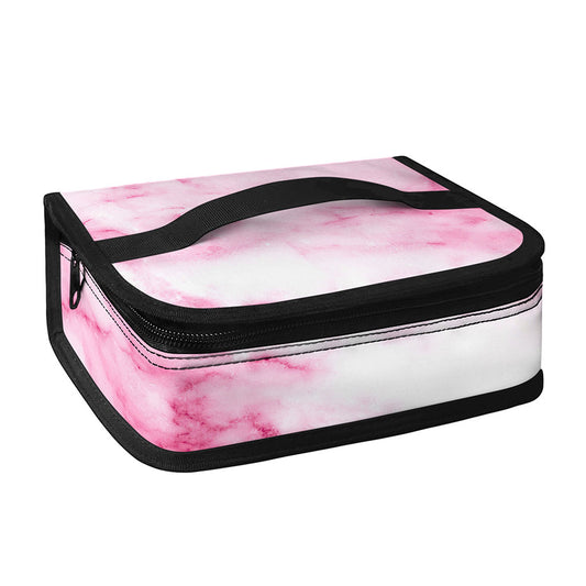 White Pink Marble Print Small Lunch Bag