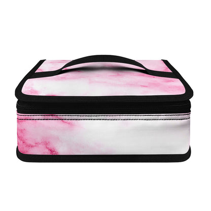 White Pink Marble Print Small Lunch Bag