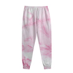 White Pink Marble Print Sweatpants