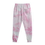 White Pink Marble Print Sweatpants