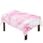 White Pink Marble Print Tablecloth