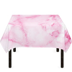 White Pink Marble Print Tablecloth