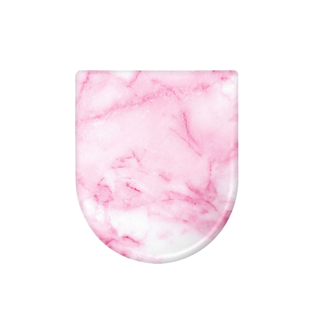 White Pink Marble Print Toilet Lid Cover