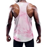 White Pink Marble Print Training Tank Top