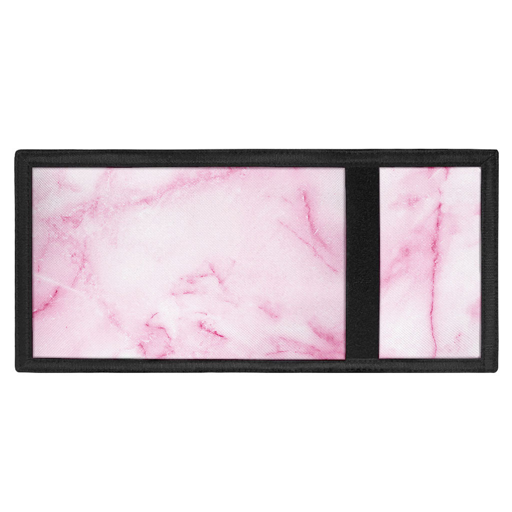 White Pink Marble Print Trifold Wallet