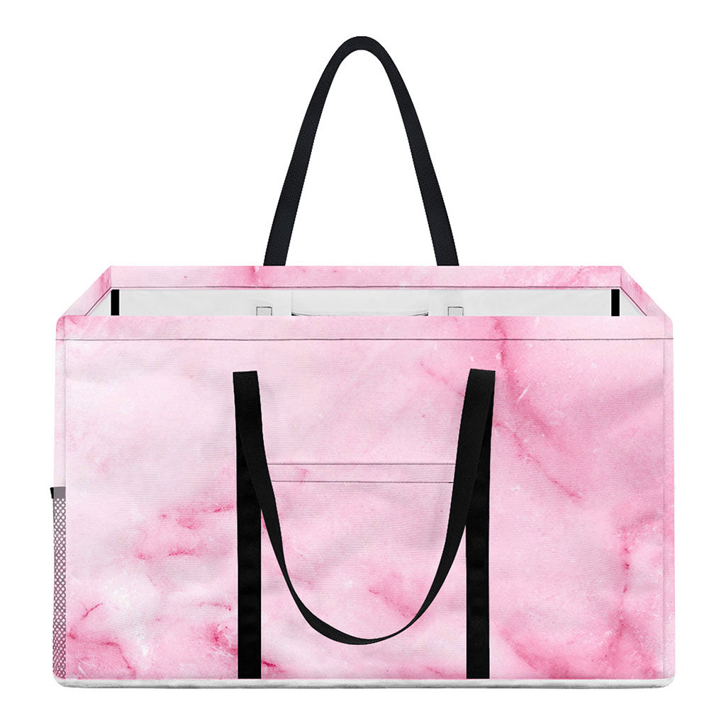 White Pink Marble Print Utility Tote Bag