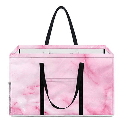 White Pink Marble Print Utility Tote Bag