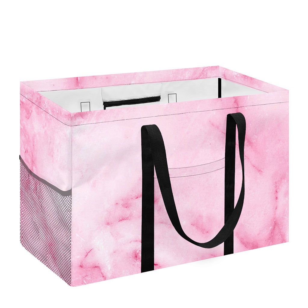 White Pink Marble Print Utility Tote Bag