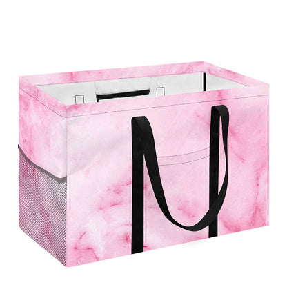 White Pink Marble Print Utility Tote Bag