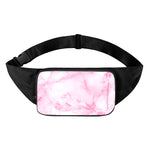 White Pink Marble Print Waist Bag