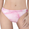 White Pink Marble Print Women's Thong