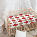 White Red And Beige Argyle Pattern Print Baby Crib Sheet