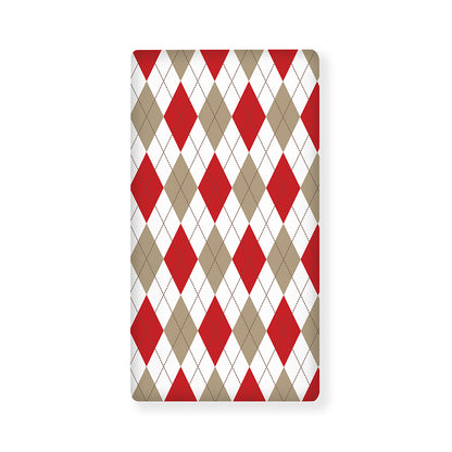 White Red And Beige Argyle Pattern Print Baby Crib Sheet