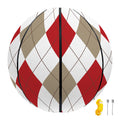 White Red And Beige Argyle Pattern Print Basketball