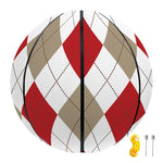 White Red And Beige Argyle Pattern Print Basketball