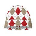 White Red And Beige Argyle Pattern Print Beanie