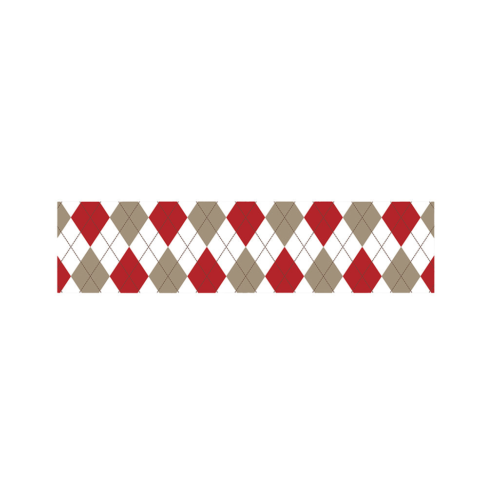 White Red And Beige Argyle Pattern Print Bed Runner
