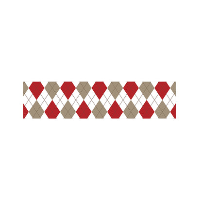 White Red And Beige Argyle Pattern Print Bed Runner