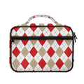 White Red And Beige Argyle Pattern Print Briefcase Bible Bag