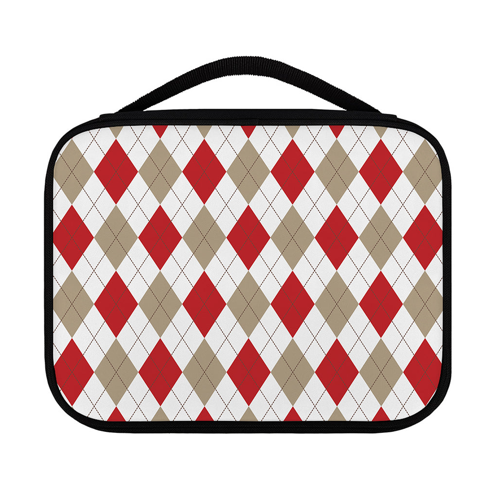 White Red And Beige Argyle Pattern Print Classic Bible Case