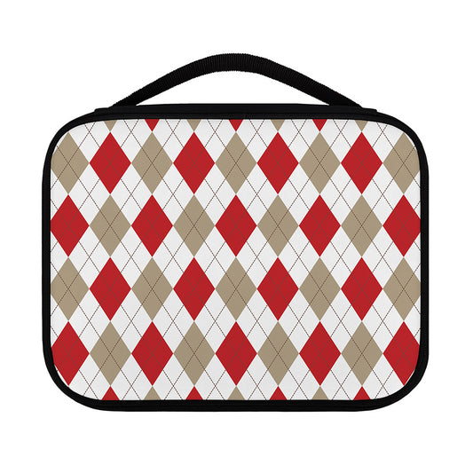 White Red And Beige Argyle Pattern Print Classic Bible Case