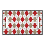 White Red And Beige Argyle Pattern Print Golf Cart Seat Cover