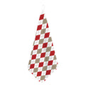 White Red And Beige Argyle Pattern Print Hand Towel