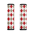 White Red And Beige Argyle Pattern Print Handle Covers