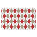 White Red And Beige Argyle Pattern Print Indoor Door Mat