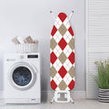 White Red And Beige Argyle Pattern Print Ironing Board Cover