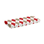 White Red And Beige Argyle Pattern Print Piano Keyboard Cover