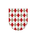 White Red And Beige Argyle Pattern Print Toilet Lid Cover