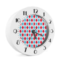 White Red And Blue Argyle Pattern Print Alarm Clock